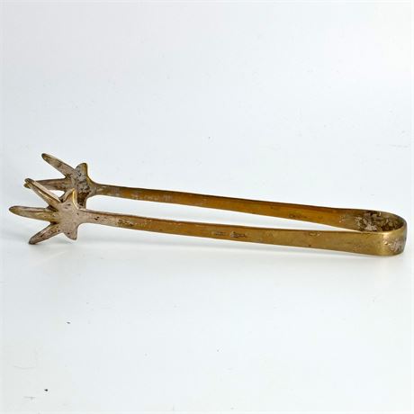 Antique Silverplate Ice Tongs – Bird Claw Design, Marked Garrard & Co.