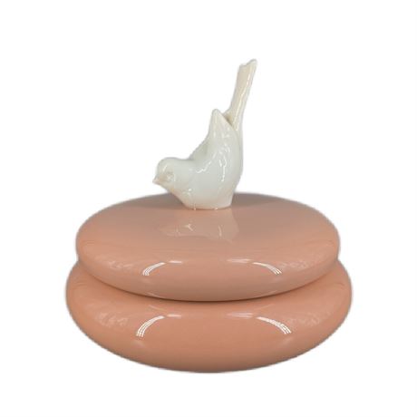 Lenox USA Porcelain White Dove Coral Bowl/Dish w/Lid