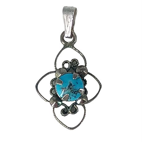 Turquoise and Sterling Silver Pendant