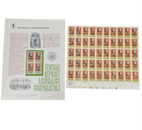 Federal Deposit Insurance Company, Full sheet of stamps
