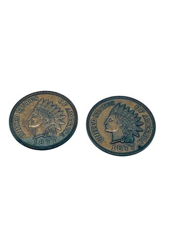 Two (2) Large Novelty Indian Head Pennies