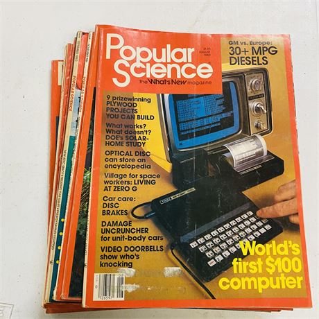 9x 1980’s Popular Science Magazines