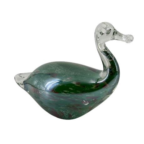 Murano Hand Blown Art Glass Swan Paperweight
