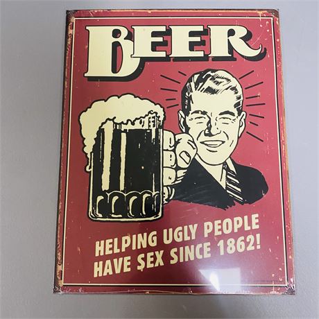12.5x16” Beer Retro Sign