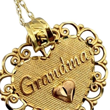 14K "Grandma" Heart Necklace