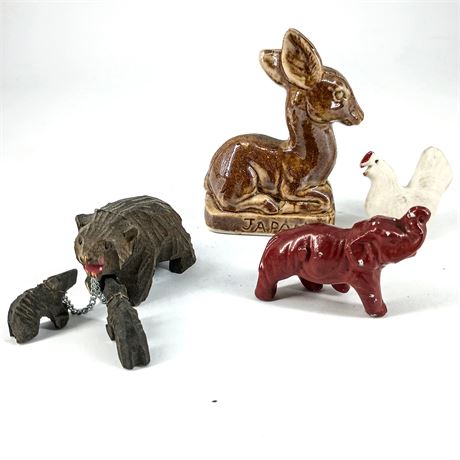 Miniature Animals - Bears, Elephant, Donkey and Chicken