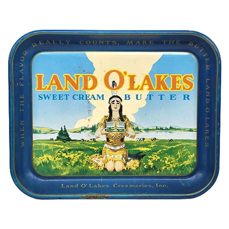 Vintage Land O' Lakes Butter Metal Advertising Tray