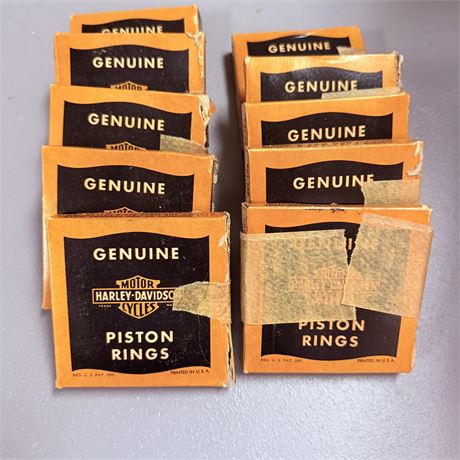 10 NOS WW2 Army Surplus Harley Davidson Piston Ring Sets