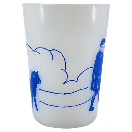 Vintage Hazel Atlas Milk Glass "Mary Had a Little Lamb" Tumbler