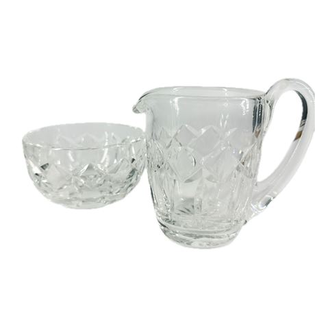 Vintage Waterford Crystal "Kerry" Sugar Bowl & Cream Pitcher
