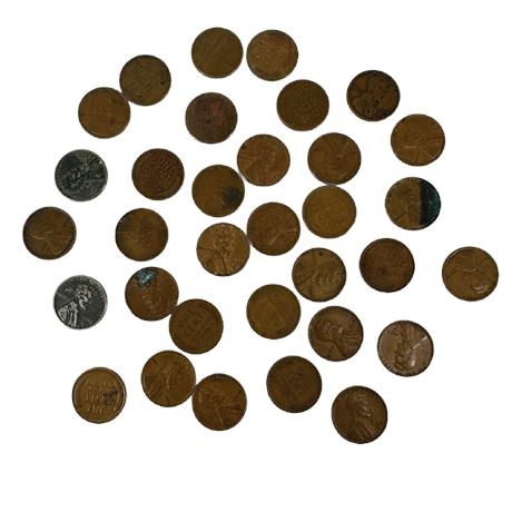 3.5 oz Lot of Assorted Wheat Pennies