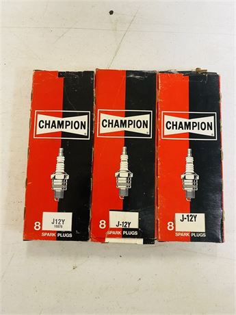 3 NOS Cases Champion Spark Plugs J12Y