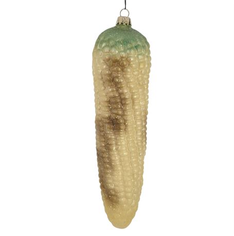 XL 7.5" Vintage Sugared Glass, Corn Ornament