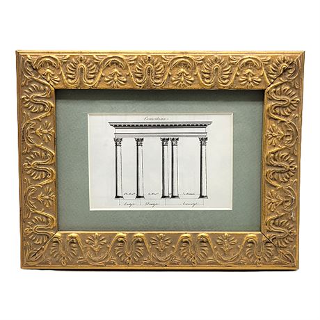 Column Illustration in 5x7 Aaron Brothers Gold Tone Frame