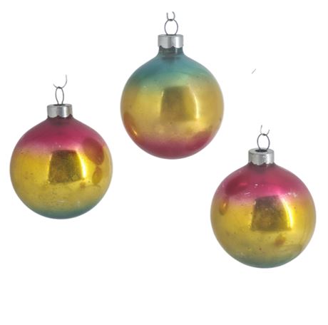 Lot of 3 VTG Ombre Ornaments