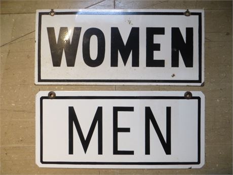 2 MEN/WOMEN Porcelain Signs #1