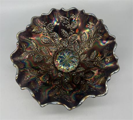 Fenton Amethyst Carnival Glass Bowl