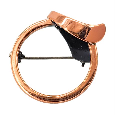Mid-Century Copper Circle Brooch