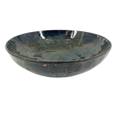 Artisan Pottery Glazed Blue Bowl