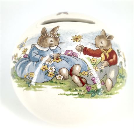 Royal Doulton Bunnykins Coin Bank – Vintage Porcelain Bunnykins Money Box