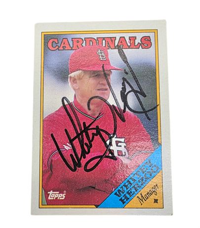 Hand Signed Whitey Herzog Autographed Baseball Card