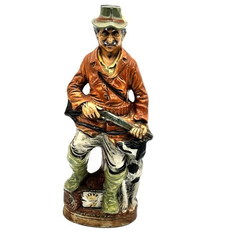 Vintage Collectible Wine Bottle A Man & Dog