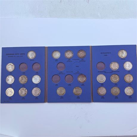 23 Coin Canadian Silver Half Dollar Collection w/ Keys