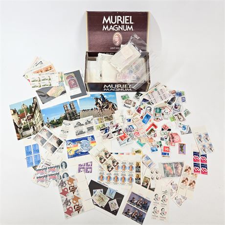 Lot of Vintage Stamps and Postcards