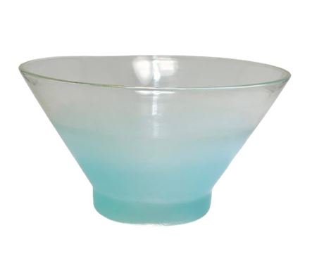 Vtg Aqua Blue Blendo Glass Bowl