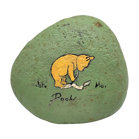 Hand Painted Winnie the Pooh Rock Paperweight