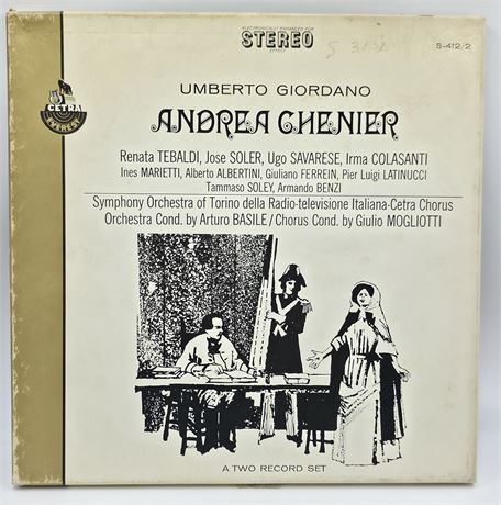 1960s Unberto Giordano "Andreaa Chenier" 2 LP Set Symphony Orchestra of Torino