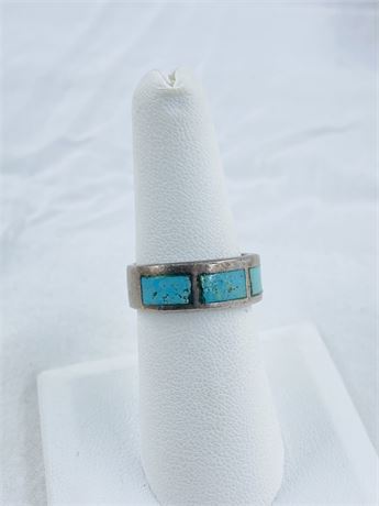 5.5g Vtg Southwest Turquoise Sterling Ring Size 7