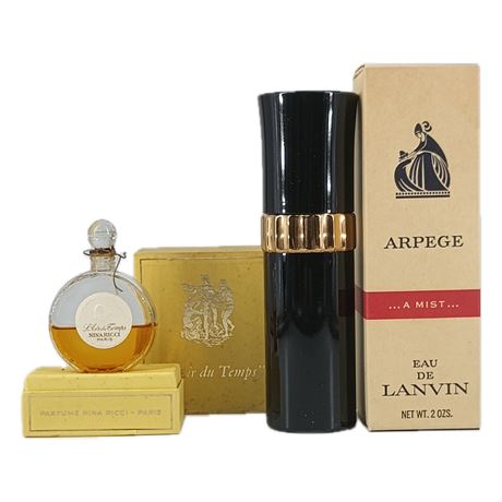 Vintage Arpege Eau de Lanvin and Nina Ricci L'Air du Temps