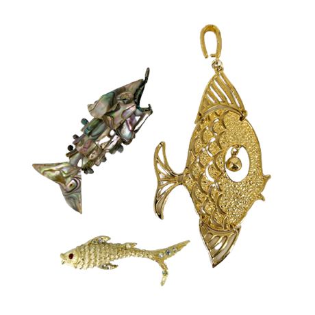 Costume Jewelry Fish Lot