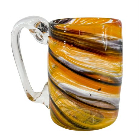Vintage Art Glass Beer Mug