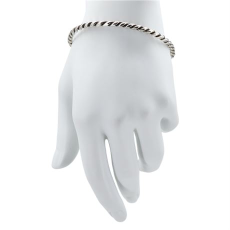 Vintage Sterling Silver Twist Bangle Bracelet