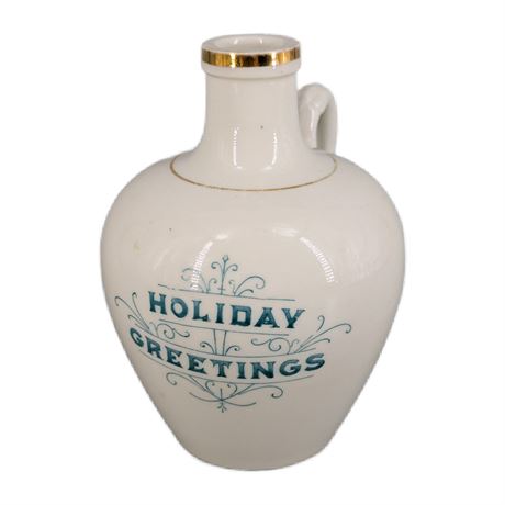 K.T. & K China Whiskey Jug "Holiday Greetings"