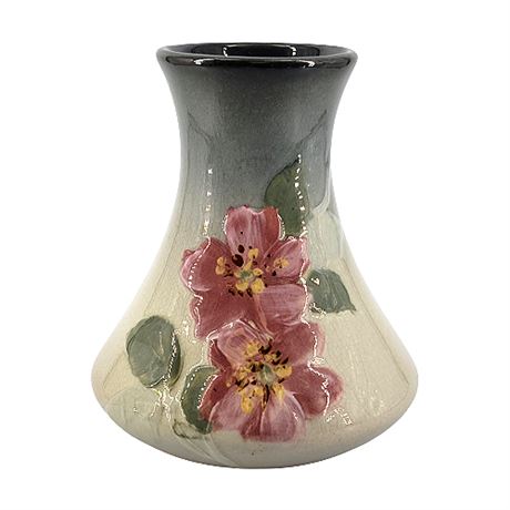 Antique Weller Etna Wild Roses Ceramic Vase