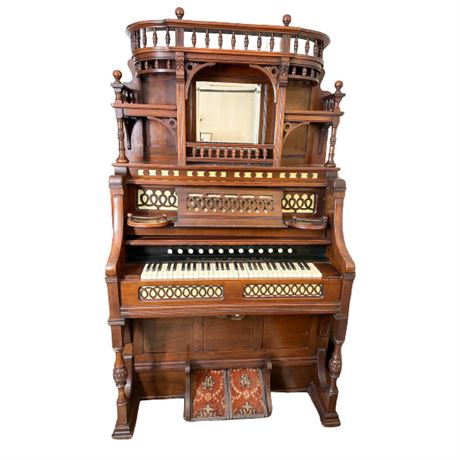 Antique Estey Reed Organ w. Stool