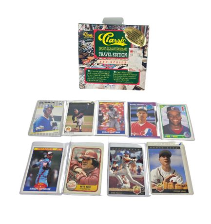 Lot of Encased Baseball Cards with Sports Game