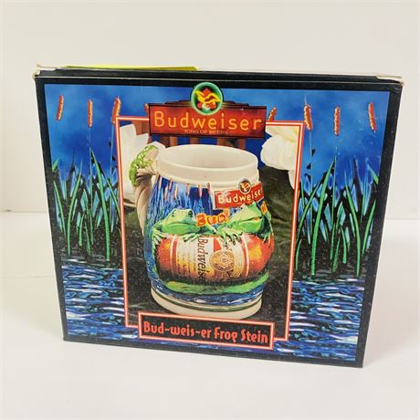 Budweiser Frog Stein Mint in Orig Box