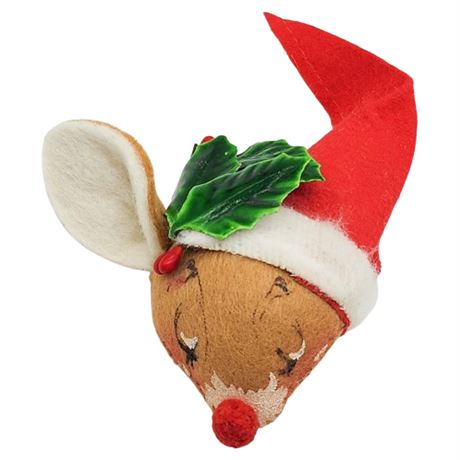 Vintage 1971 Annalee Mobilitee Dolls Rudolph the Red Nodes Reindeer Head Pin