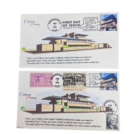 FDC 1998 Architecture, signed by artist, Barre