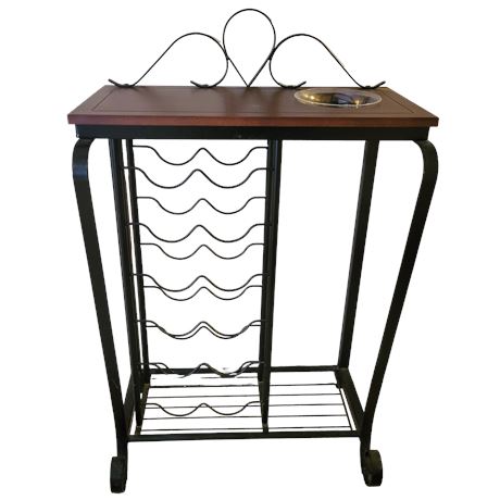 Powell Table Wine Bottle Storage Stand and Ice Bucket Combination