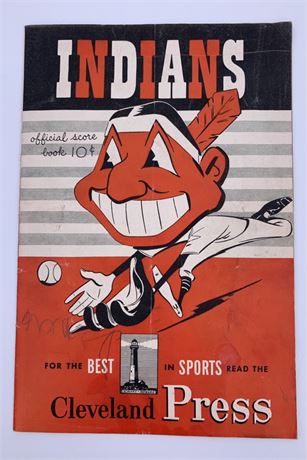 1950 Cleveland Indians Baseball Cleveland Press 10 cent Score Book