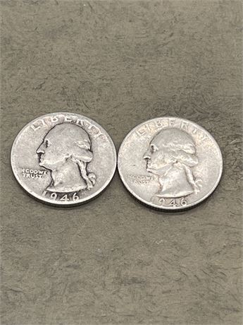 1946 D & 1946 S Washington Quarters