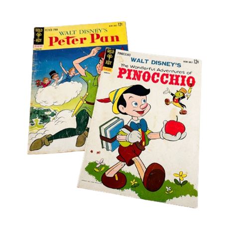 Disney Peter Pan & Pinocchio Comic Books by Gold Key Classic