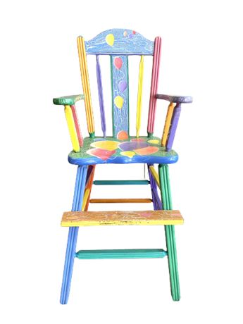 Handpainted Children's Birthday Chair 39" Tall