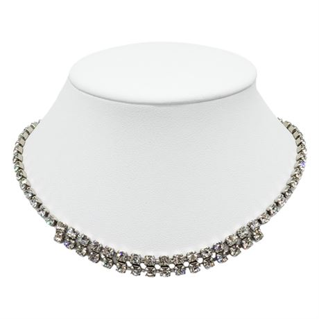 Vintage Prong Set Rhinestone Necklace