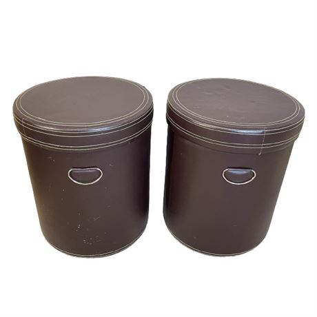 Pair of Leatherette Laundry Bins